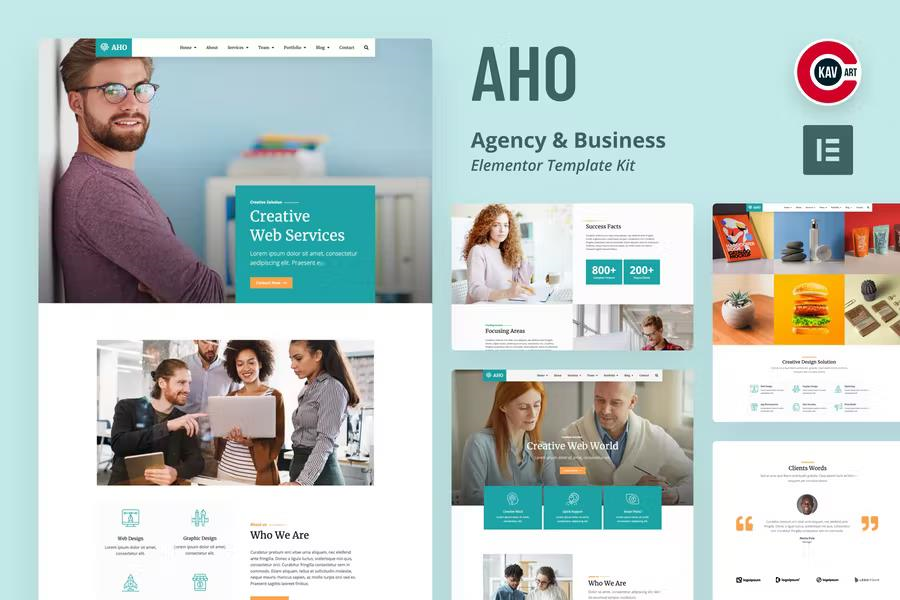 AHO – AGENCY & BUSINESS ELEMENTOR TEMPLATE KIT